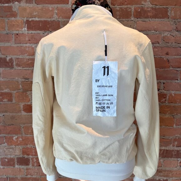 11 by Boris Bidjan Saberi - White Lambskin Bomber Jacket - Picture 2 of 6